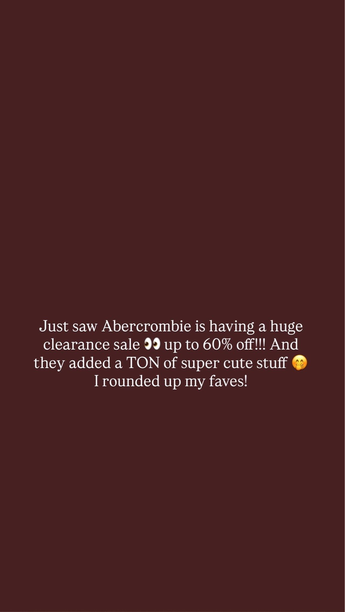 Abercrombie clearance sale!!