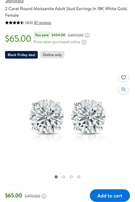 Moissanite earrings on sale from Walmart! These were $499 and now they’re only $65!! 😱😍

#LTKfindsunder100 #LTKGiftGuide #LTKsalealert
