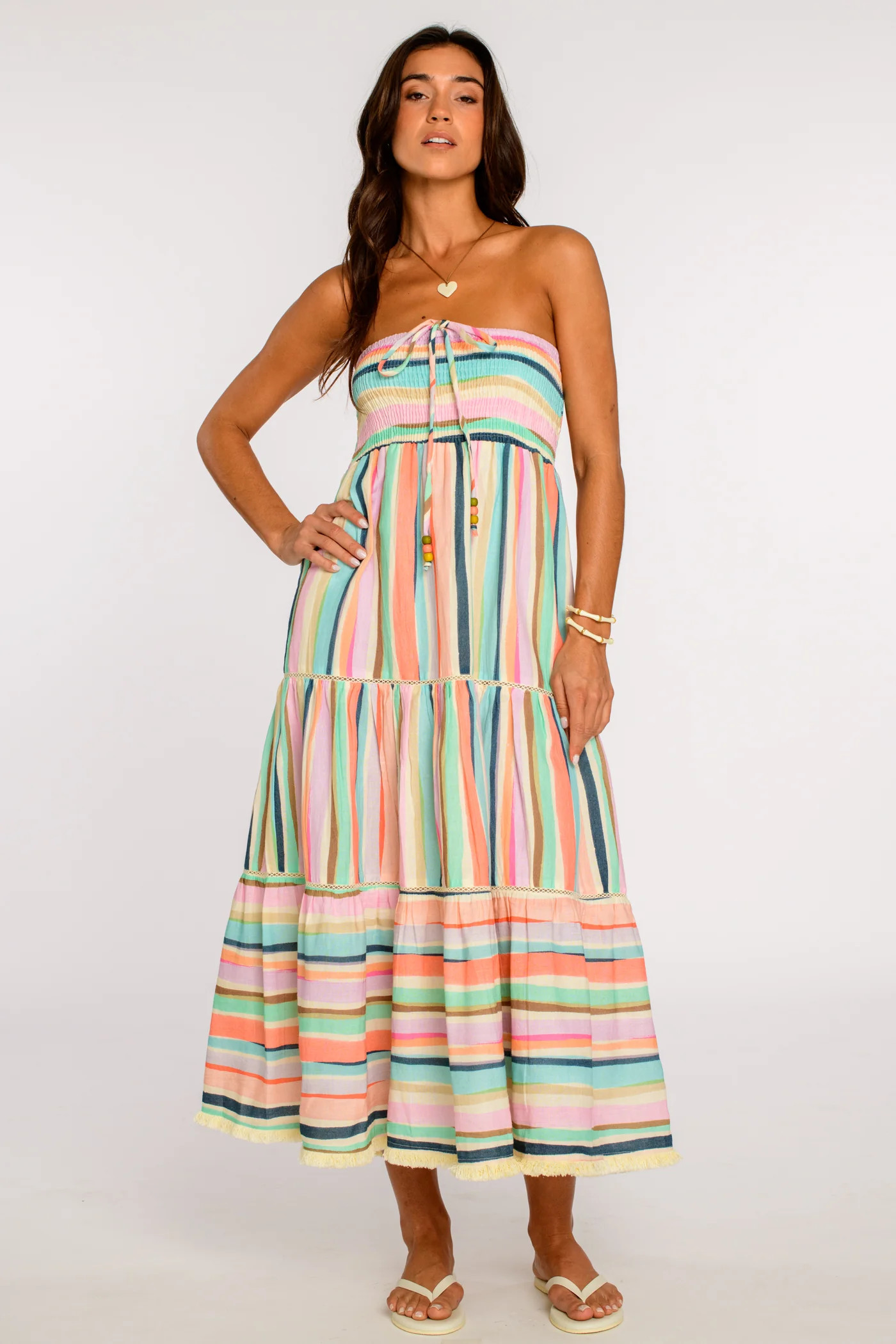 Cleo Convertible Dress in Sherbet Stripe | Elizabeth James The Label