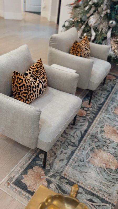 These neutral, affordable living room chairs have been on back stock forever but finally arrived! So comfy! Living room furniture washable area rug rugs family room design 

#LTKVideo #LTKhome #LTKSeasonal
