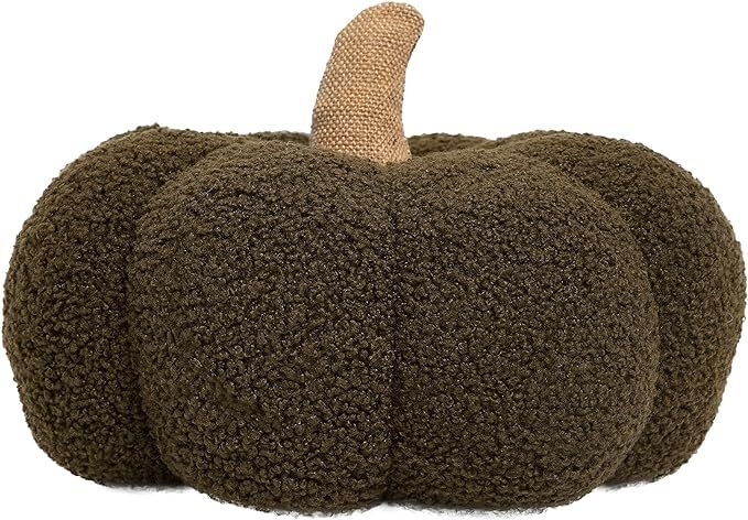 Pearhead Sherpa Pillow, Thanksgiving and Halloween, Modern Fall Home, Soft Fabric and Burlap Stem... | Amazon (US)