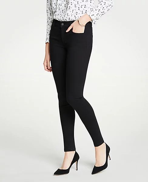Performance Stretch Skinny Jeans In Black | Ann Taylor (US)