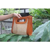 Women Purse Handmade Bag For Summer Vacation Simple Leather Rattan | Etsy (US)