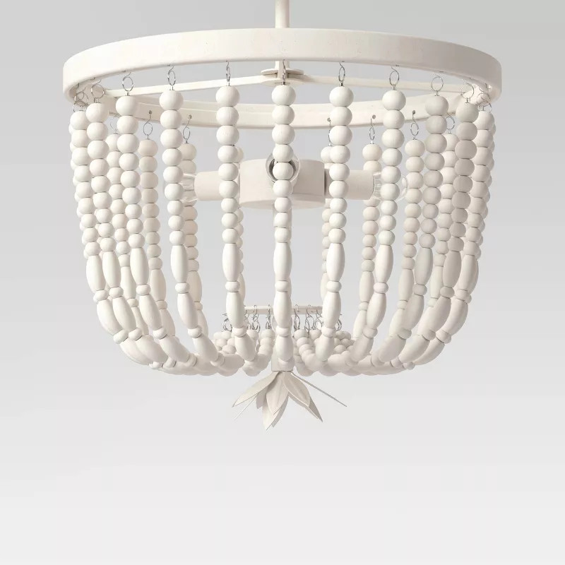 Medium Wooden Beads Chandelier White - Opalhouse™ | Target