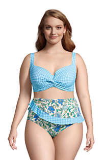 Women's Plus Size Chlorine Resistant Twist Front Underwire Bikini Top Swimsuit Adjustable Straps | Lands' End (US)
