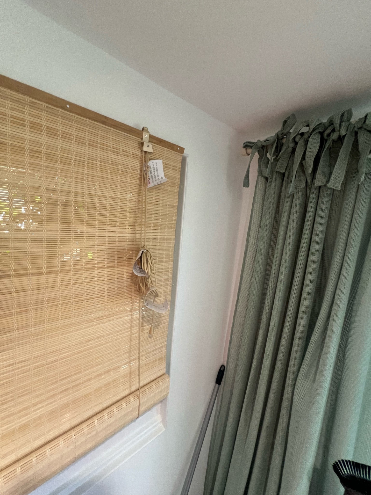 Testing how the blinds will look at the window. 10/10 right?! 

Natural wood bamboo roller blinds available in various widths and lengths

#LTKuk #LTKhome