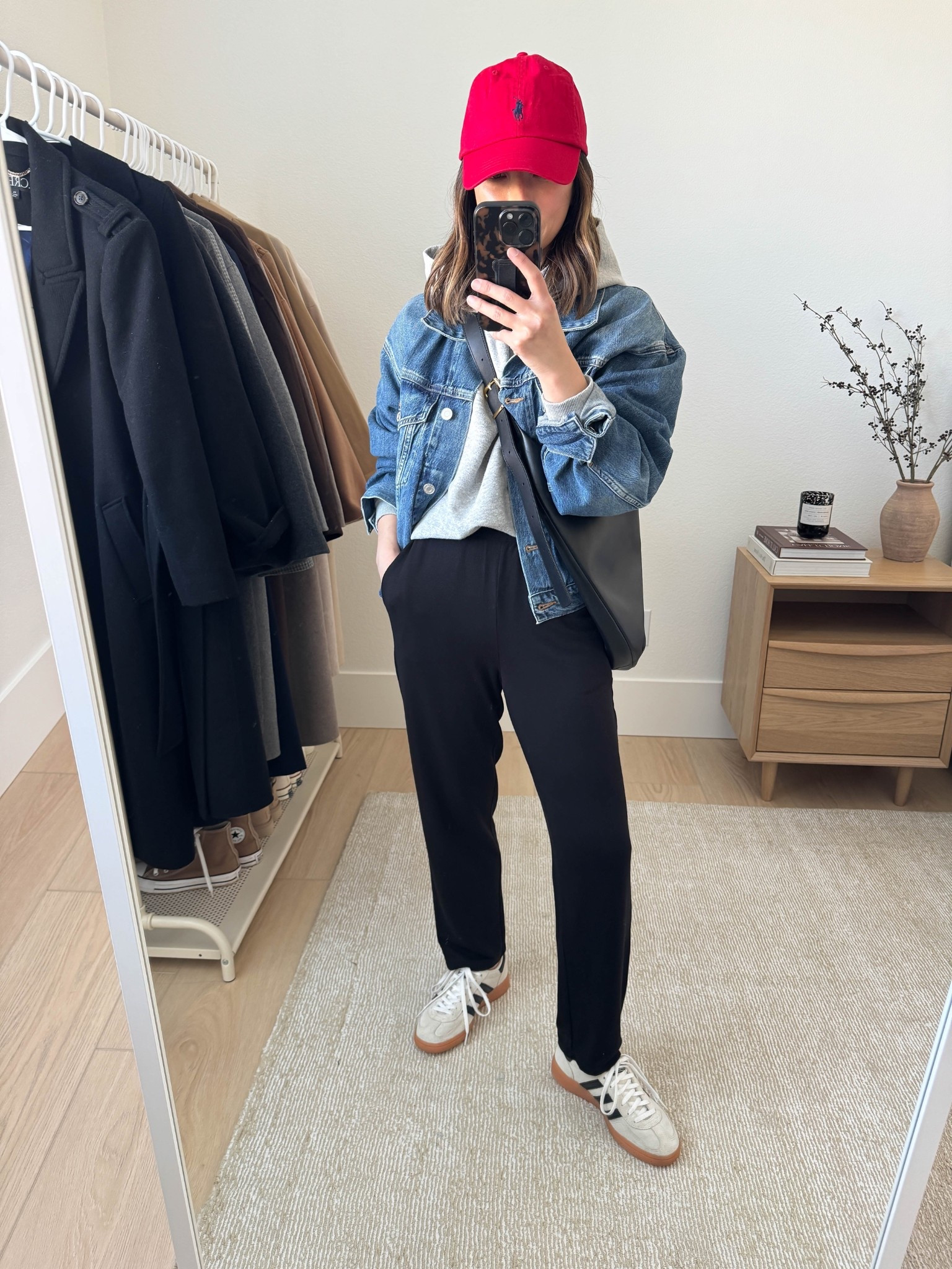 Swap leggings for a comfy jersey pull on pants. These are old Eileen Fisher. Linked similar. Truly, so comfortable!

AGOLDE Denim jacket s (old, linked similar fit)
Old hoodie xs (old, linked similar)
Eileen Fisher pants xs
Adidas Spezial sneakers 4 mens
Madwell hobo sling bag
Polo Ralph Lauren hat

#LTKItBag #LTKShoeCrush #LTKPetite
