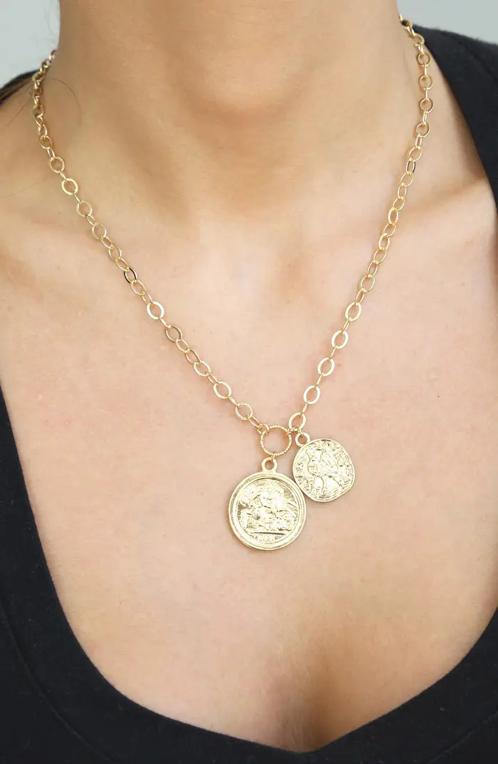 Double Coin Pendant Necklace | Nordstrom