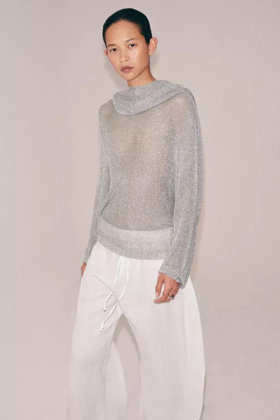 METALLIC THREAD KNIT JUMPER | Zara UK