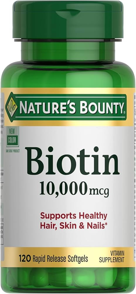 Nature's Bounty Biotin, Supports Healthy Hair, Skin and Nails, 10,000 mcg, Rapid Release Softgels... | Amazon (US)