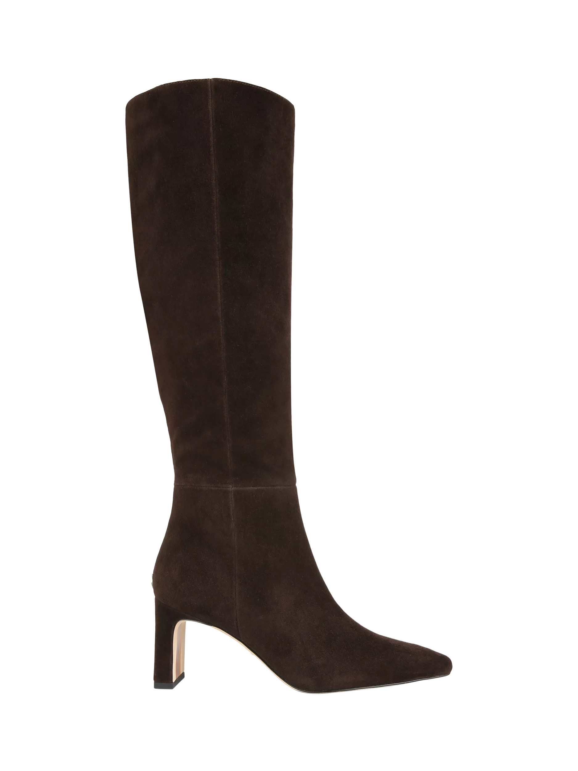 Sam Edelman Sylvia Wide Calf Suede Knee High Boots, Chocolate Brown | John Lewis (UK)