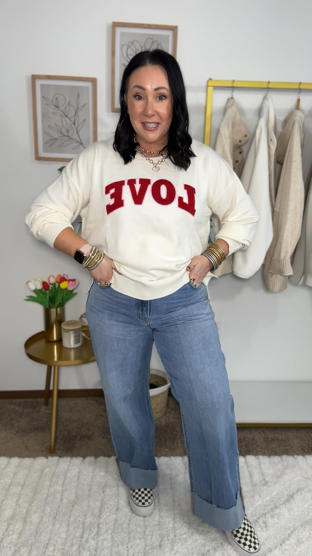 Another great pair of jeans from AE! Wearing a size 16 short. Love this medium wash!  Fit my curves perfectly! Xxl sweater. Vans run tts. 

#LTKMidsize #LTKFindsUnder50 #LTKSaleAlert