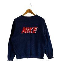 Vintage 90S Nike Sweatshirt Big Logo Swoosh Jumper Pullover Navy Blue Red Sports Streetwear Hip Hop  | Etsy (US)