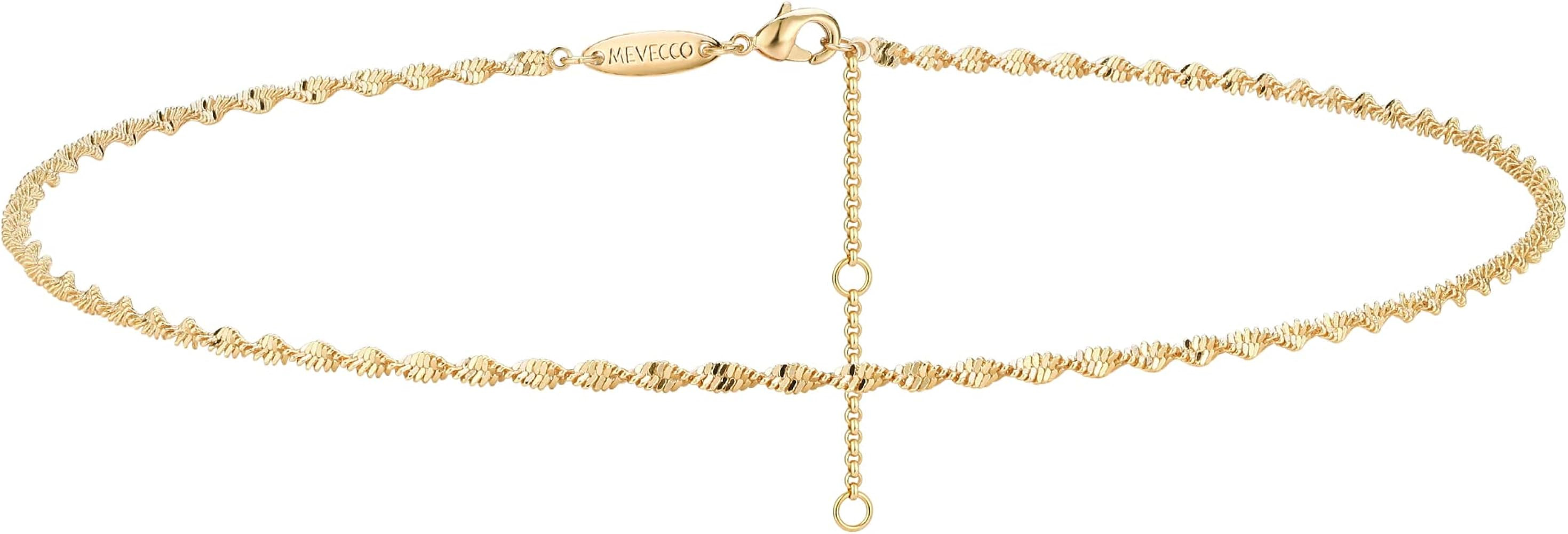 MEVECCO Gold Chain Choker Necklace,14K Gold Plated Dainty Cute Lip Chain Long Necklace Delicate F... | Amazon (US)