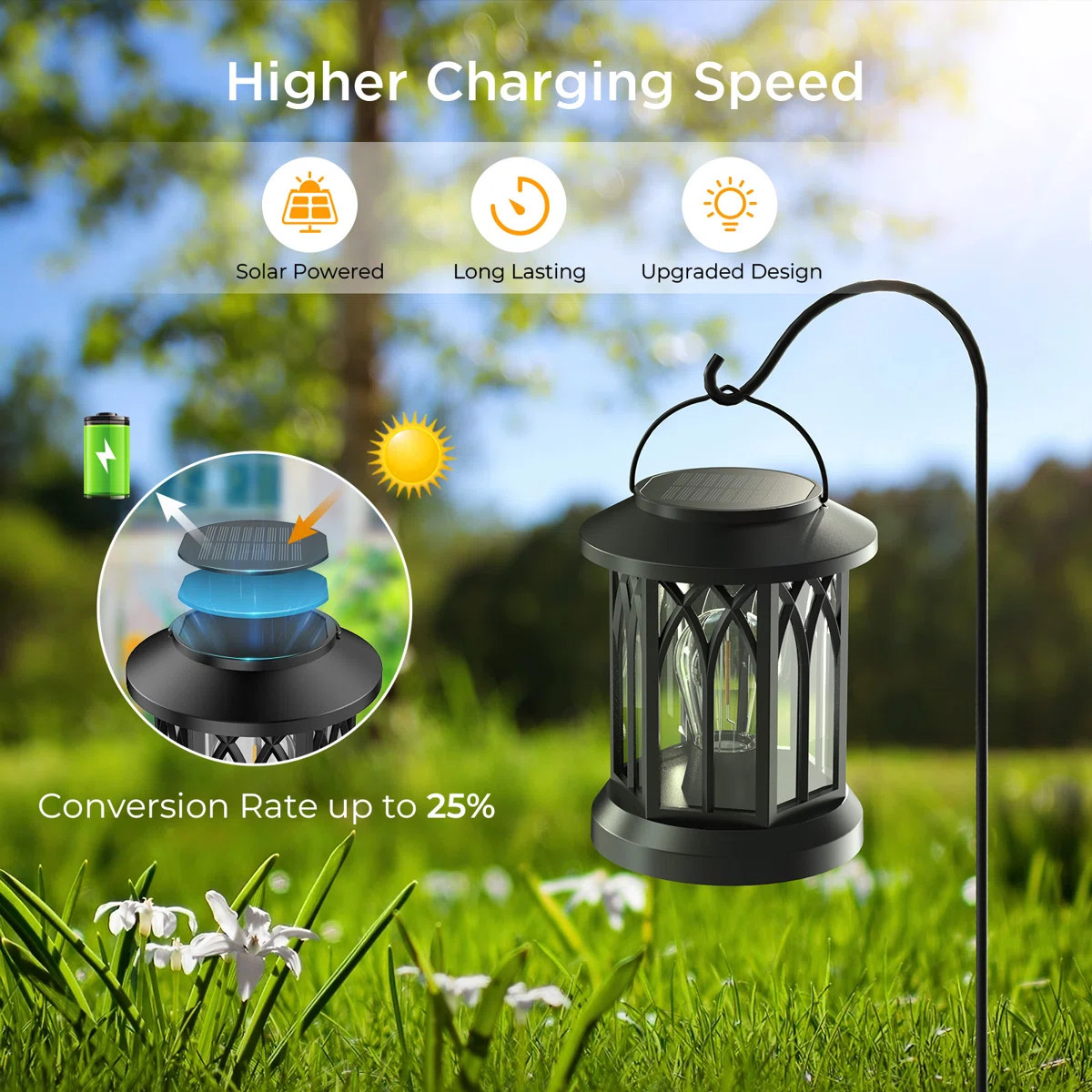 Solar Lanterns Outdoor Waterproof, Upgraded Bright Solar Lantern Lights Outdoor, Solar Powered La... | Wayfair North America