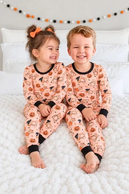 Halloween Two-Piece Bamboo Pajama Set | Beary Scary | Caden Lane