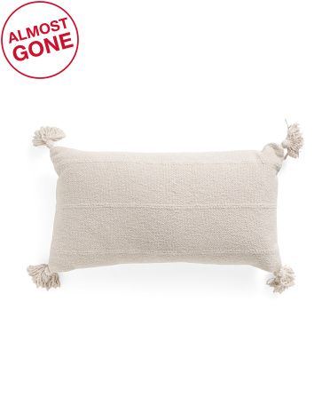 14x32 Textured Pillow With Tassels | TJ Maxx