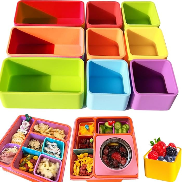IELEK Silicone Lunch Box Dividers Reusable Non-Toxic, BPA Free, Dishwasher Safe Bento Box Accesso... | Amazon (US)