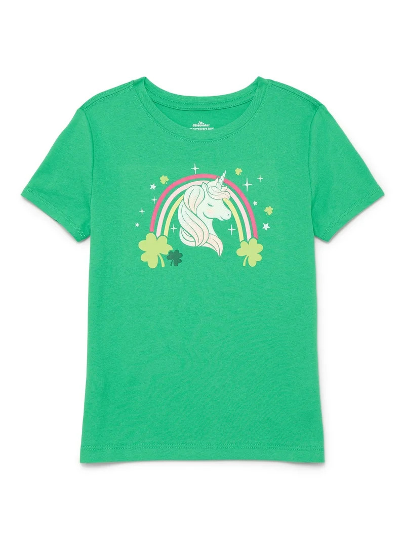 St. Patrick’s Day Girls Short Sleeve T-Shirt from Way To Celebrate, Sizes 4-18 | Walmart (US)