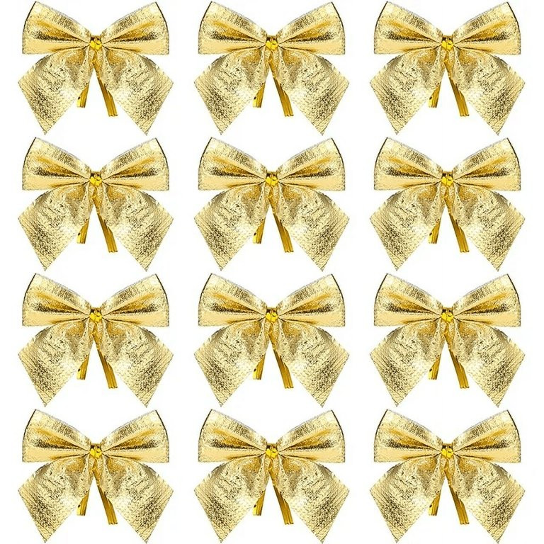 24pcs 2" Christmas Tree Decor Bows Twist Tie Bows Ribbon Hair Bows Ornaments for Christmas Tree H... | Walmart (US)