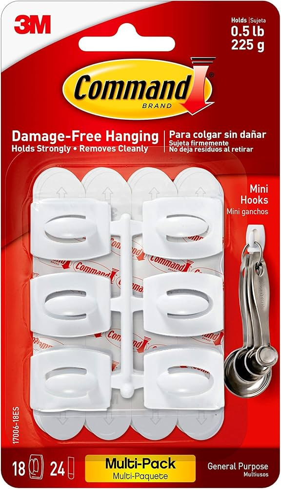 Command Damage Free Hanging Light Clips with Adhesive Strips, No Tools Mini Wall Hooks for Hangin... | Amazon (US)