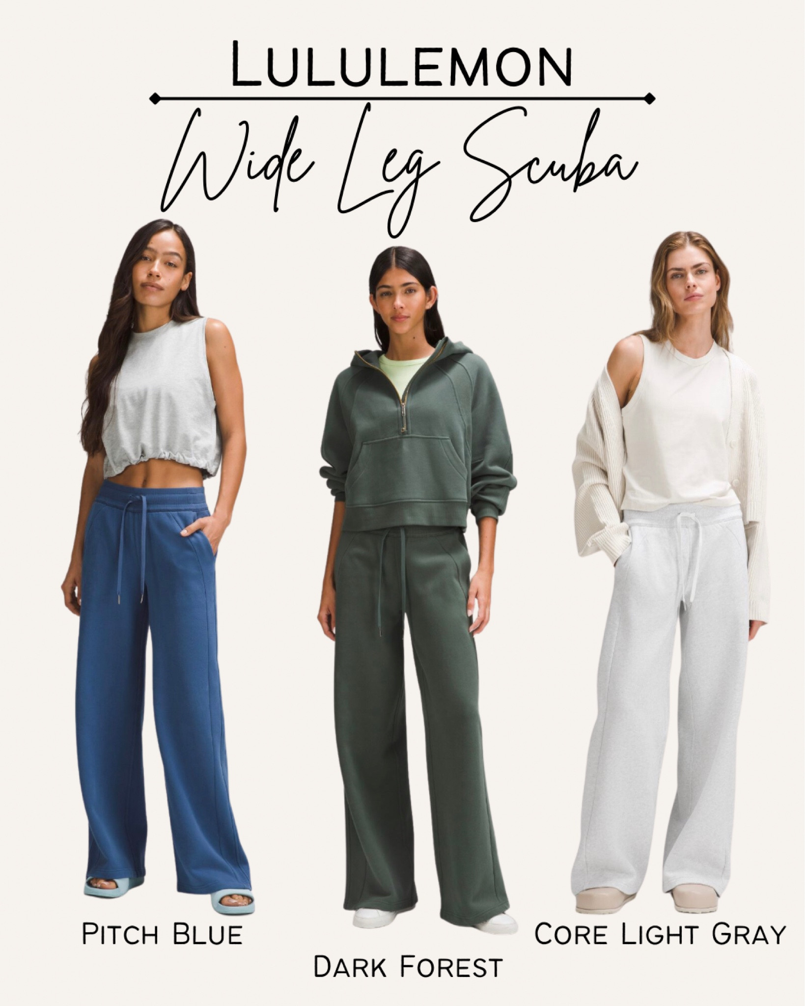 Scuba Mid-Rise Wide-Leg Pant *Full Length, Women's Sweatpants