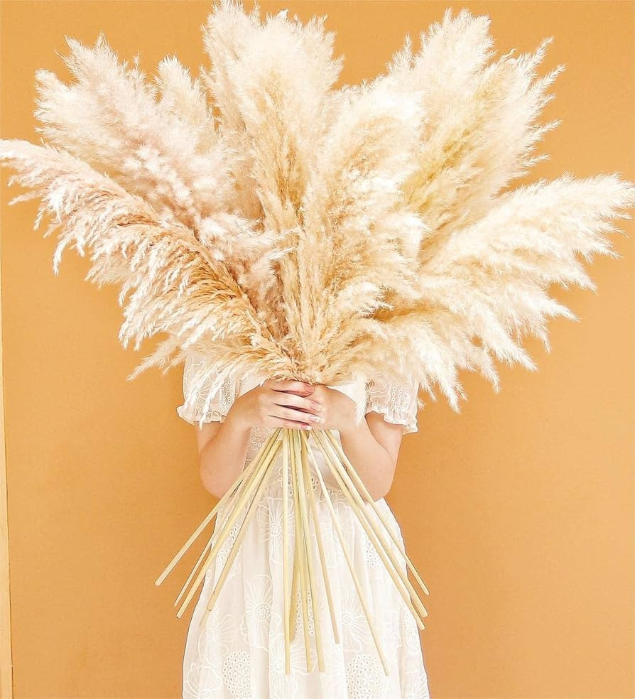 46" inch 10 Stems Natural Pampas Grass Decor Tall, Pompas Grass, Tall Pampas Grass for Weddingm, ... | Amazon (US)