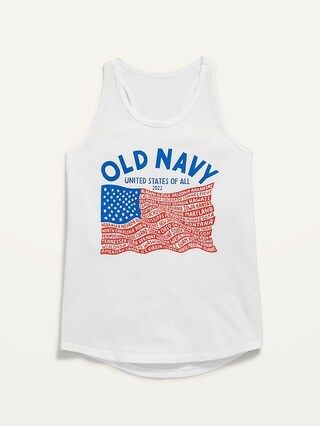 Matching 2022 &#x22;United States of All&#x22; Flag Graphic Tank Top for Girls | Old Navy (US)
