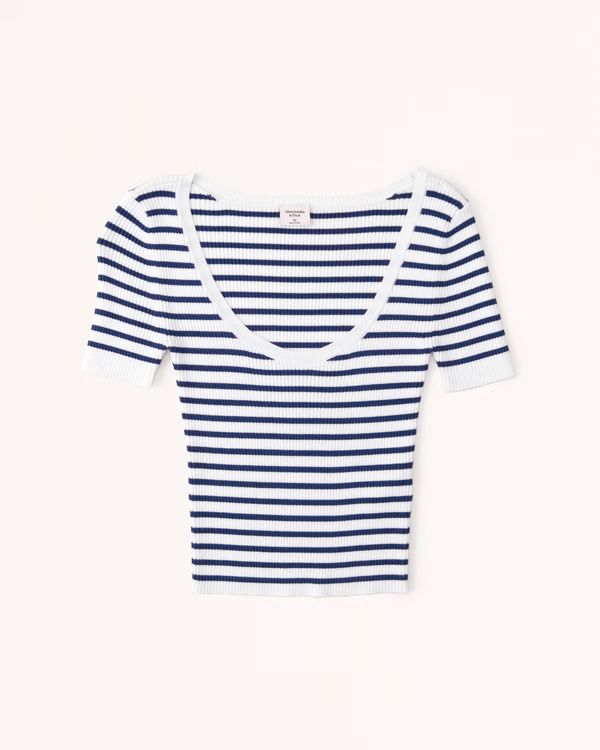 Striped Rib Sweater Tee | Abercrombie & Fitch (US)