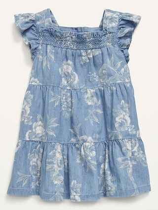 Ruffle-Trim Tiered Floral Swing Dress for Baby | Old Navy (US)