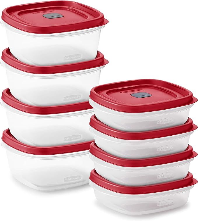 Rubbermaid 16-Piece Food Storage Containers with Lids and Steam Vents, Microwave and Dishwasher S... | Amazon (US)