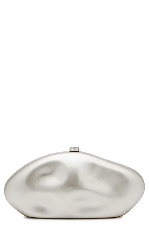 Cult Gaia The Caldera Leather Clutch in Silver at Nordstrom | Nordstrom