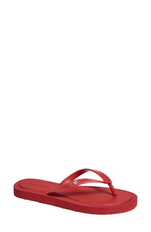 Tory Burch Kira Flip Flop in Tory Red /Silver at Nordstrom, Size 11 | Nordstrom