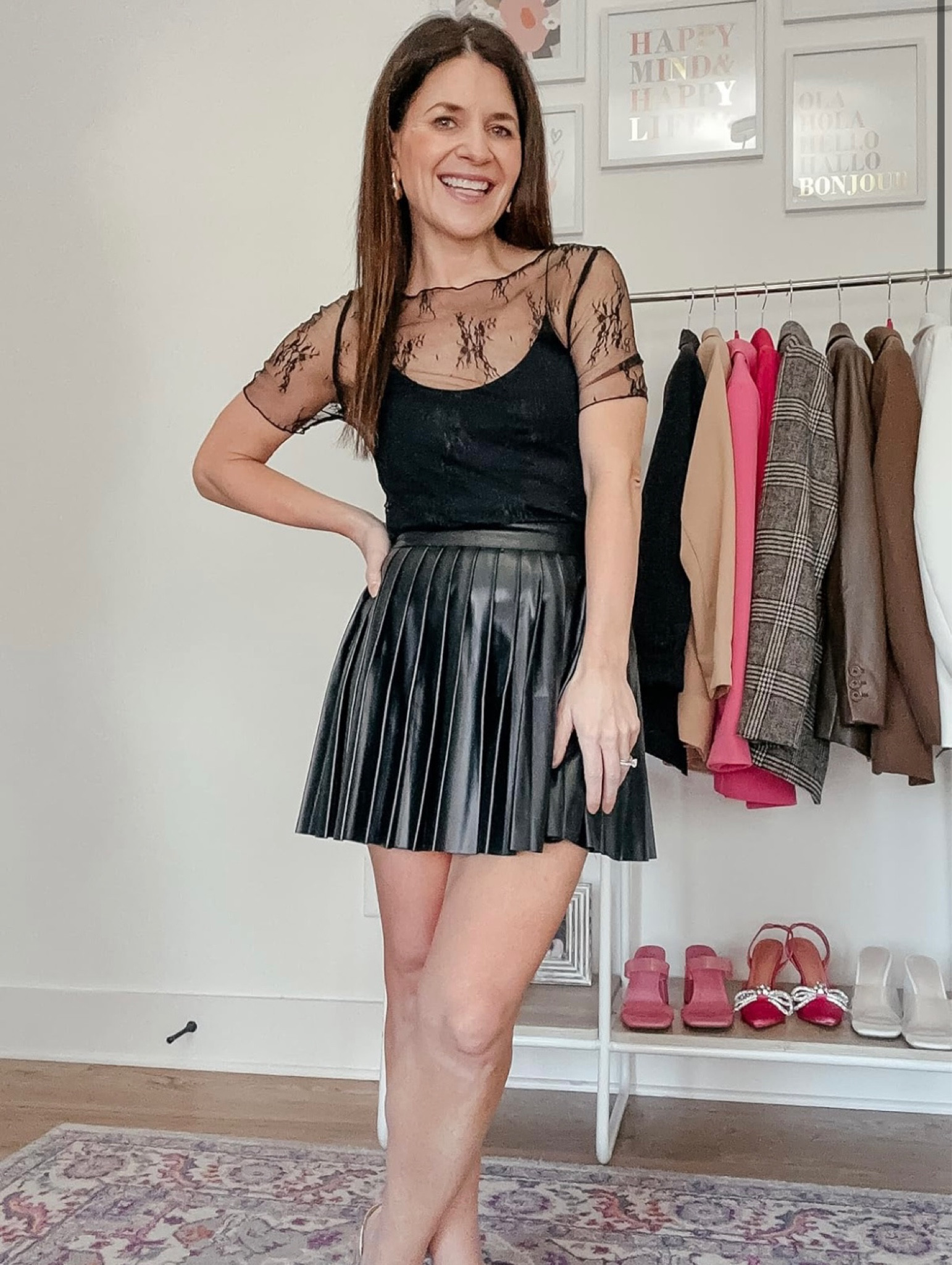 AMAZON- Date night look

Mini skirt, pleated skirt, leather skirt, leather pleated mini skirt, black skirt, black mini skirt, short sleeve top, mesh lace top, black mesh lace top, black tank top, date night outfit, dressy look, all black look


#LTKfindsunder100 #LTKstyletip #LTKfindsunder50