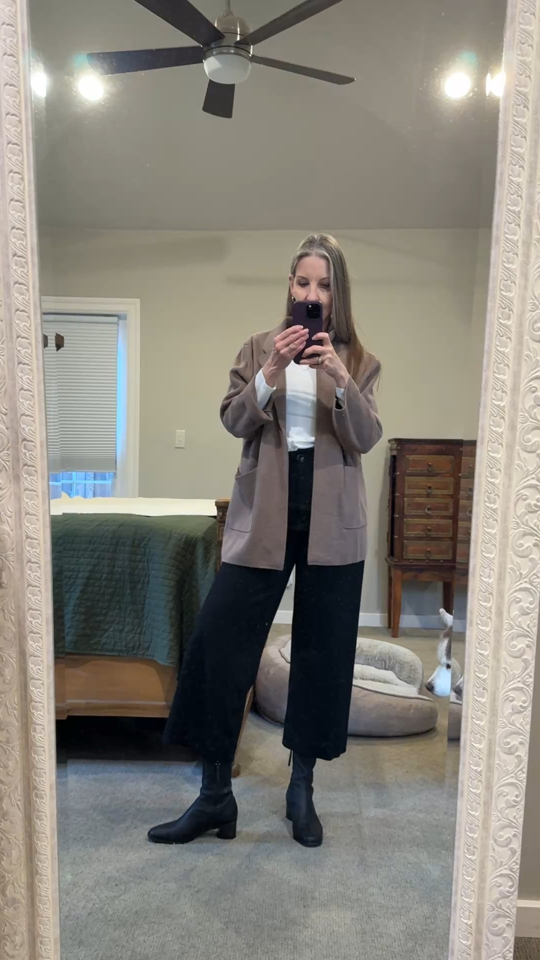 Teacher/work ootd. #knitblazer #workpants #comfortableboots #stretchboots

#LTKootd #LTKOver40 #LTKMidsize