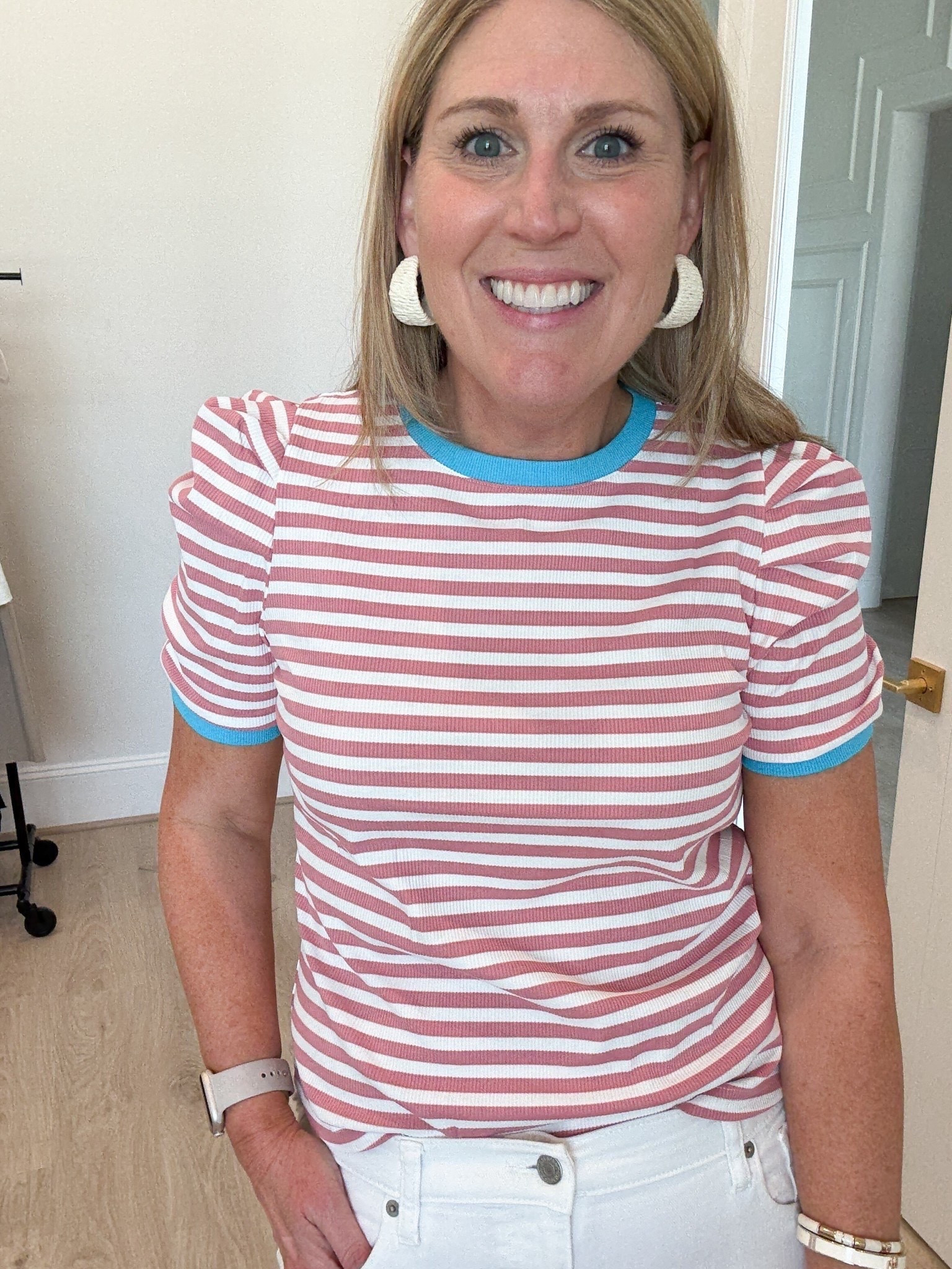 Amazon Ribbed tee. Crewneck. Runs small. Size up for a roomier fit. Love the color combo. $25 on Amazon. 

Also linking my favorite Banana Republic denim and Amazon’s wide-leg denim. Love these sales! 😘

#LTKFindsUnder50 #LTKShoeCrush #LTKFindsUnder100 #LTKStyleTip

#LTKMidsize #LTKTravel #LTKOver40 #LTKSeasonal #LTKootd #LTKmomlife #LTKSaleAlert
