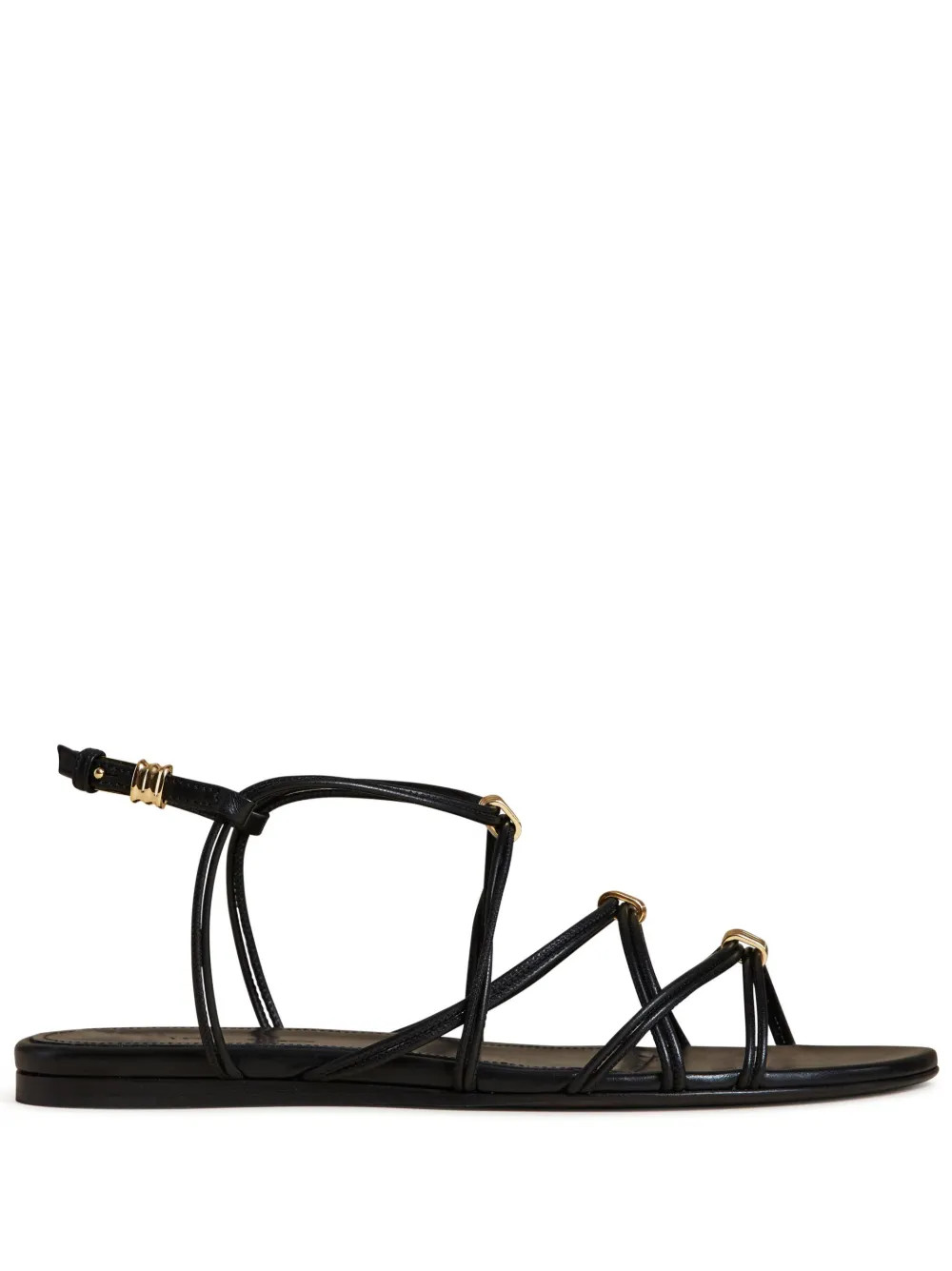KHAITE Louisa Leather Flat Sandals  - Farfetch | Farfetch Global