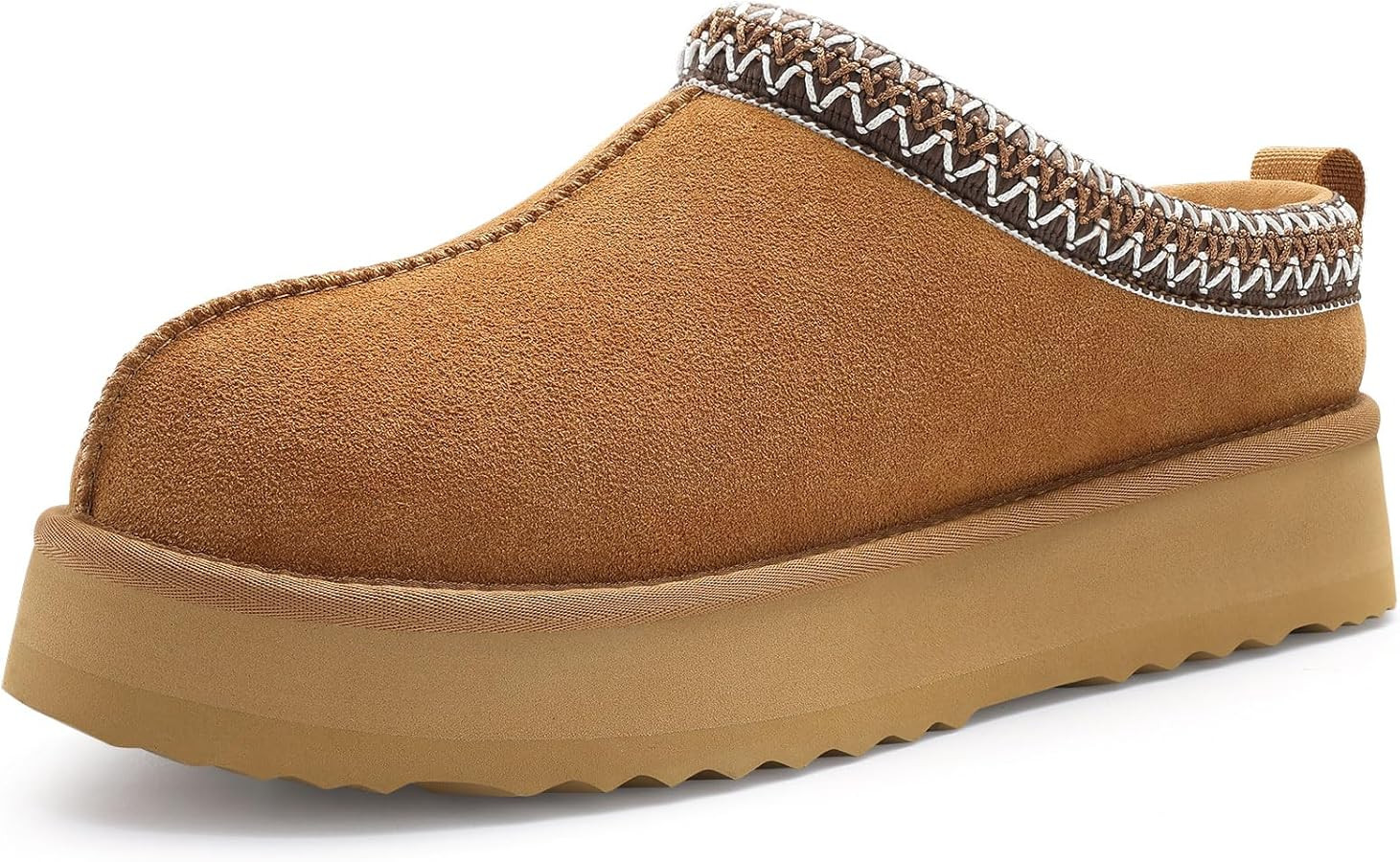 KIDMI Genuine Suede Platform Slippers for Women Fuzzy Winter Warm Shoes Indoor Outdoor | Amazon (US)