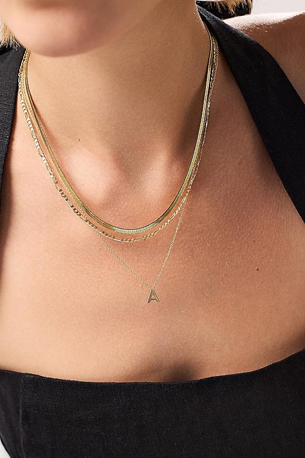 Ana Luisa Ina Herringbone Chain Necklace in Gold, Women's at Urban Outfitters | Urban Outfitters (US and RoW)
