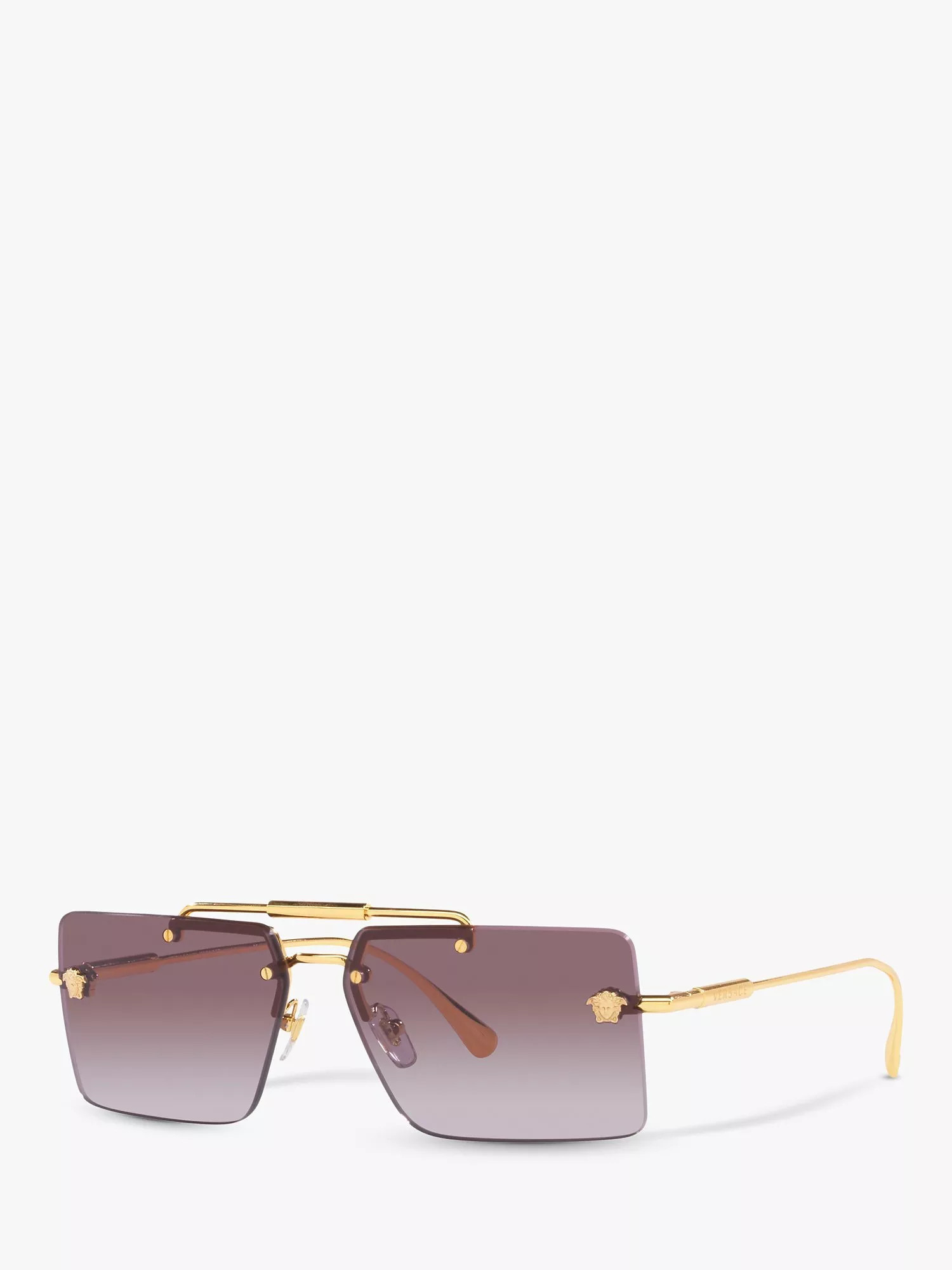 Versace VE2245 Women's Rectangular Sunglasses, Gold | John Lewis (UK)