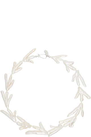 White Host Chicken Foot Pearls Necklace | SSENSE