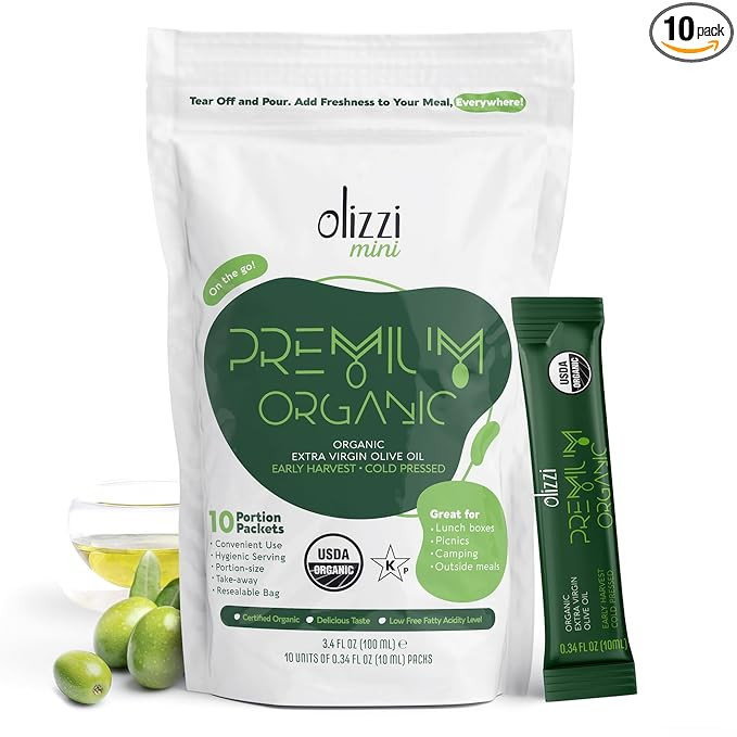 Olive Oil Packets - Olizzi Premium Organic Extra Virgin, New Harvest, Award Winning, Early Harves... | Amazon (US)