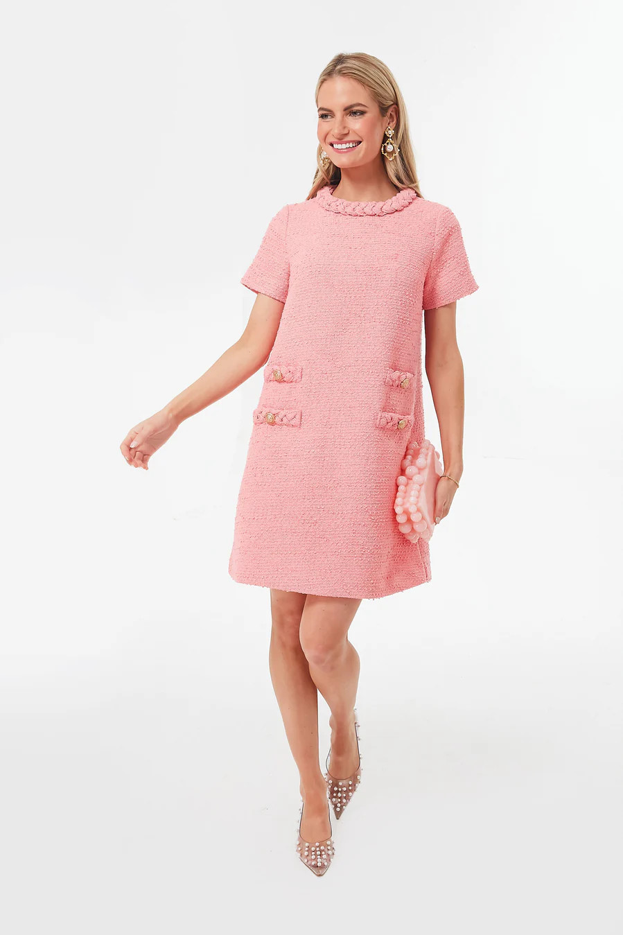 Blush Peony Tweed Jackie Dress | Tuckernuck (US)
