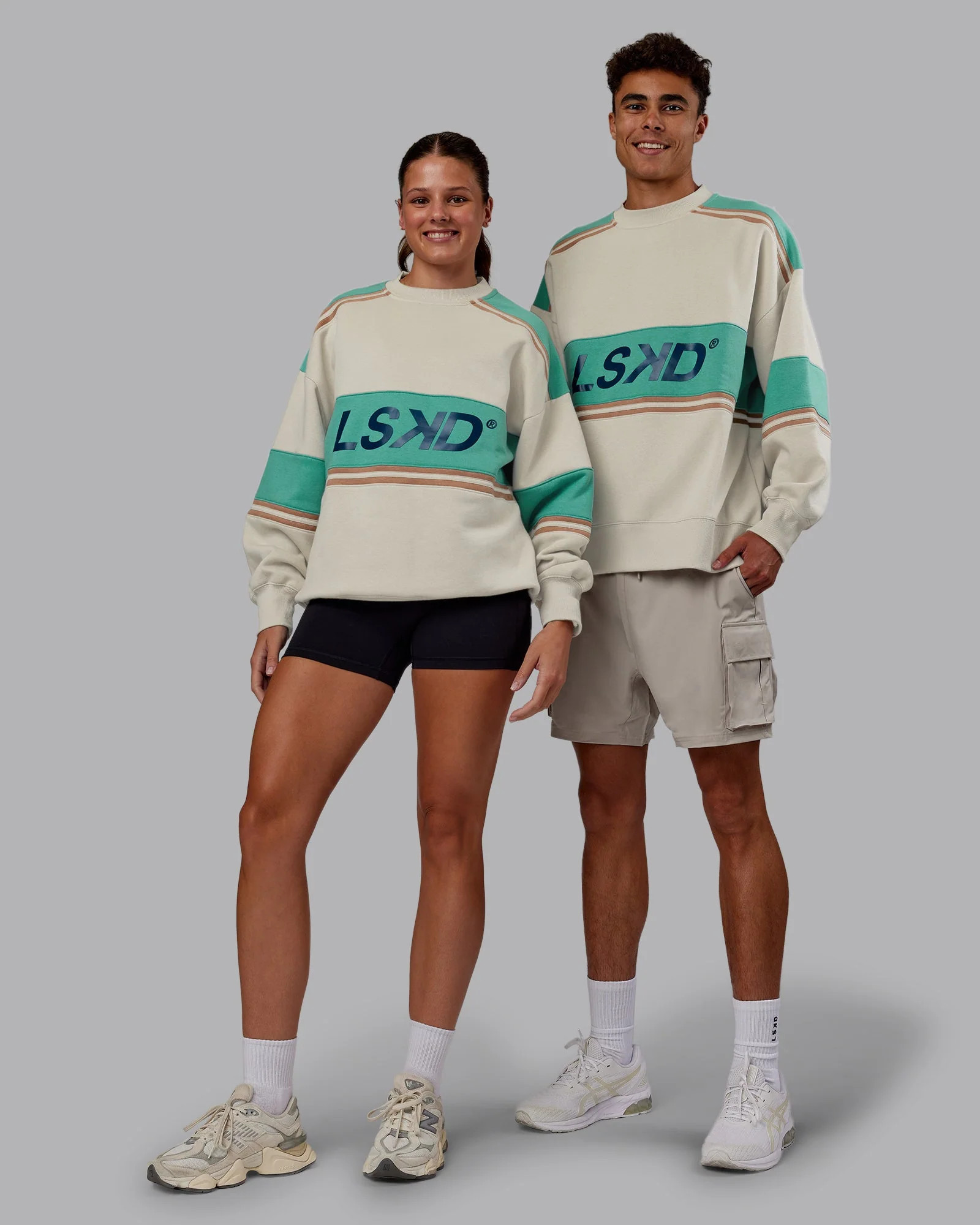 A-Team Sweater Oversize - Shale Beige-Agate Green | LSKD