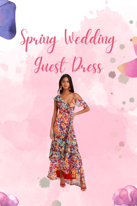Wedding guest dress. Spring outfit. Spring dress. Summer dress. Floral print dress. Ruffle dress. Maxi dress 

#LTKsalealert #LTKstyletip #LTKfindsunder100