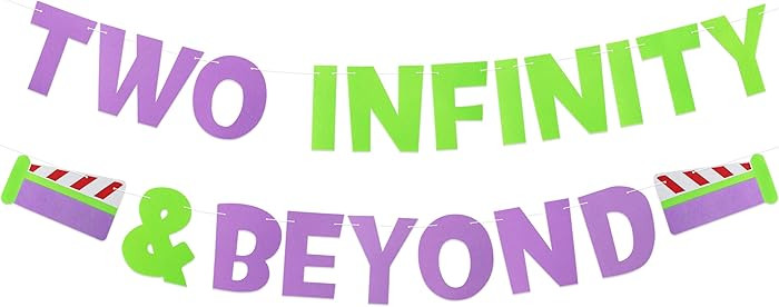 Two Infinity and Beyond Birthday Party Banner- Two Inspired Infinity Banner 2 Infinity & Beyond B... | Amazon (US)