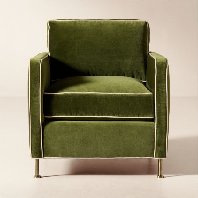 Brett Jade Green Velvet Accent Chair | CB2