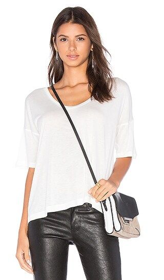 T by Alexander Wang Classic Low Neck Tee in White | Revolve Clothing