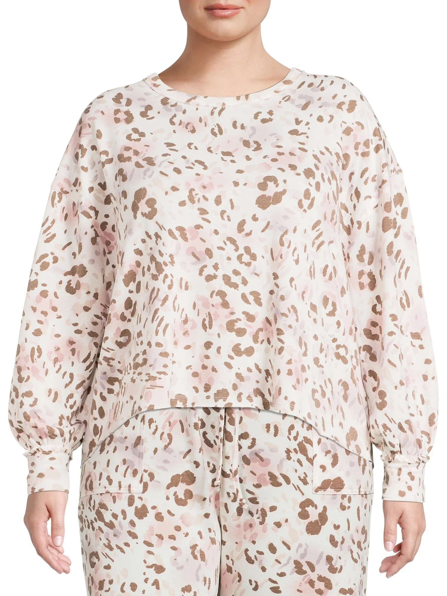 Como Blu Women's Plus Size Athlesiure Baby Terry Pullover - Walmart.com | Walmart (US)