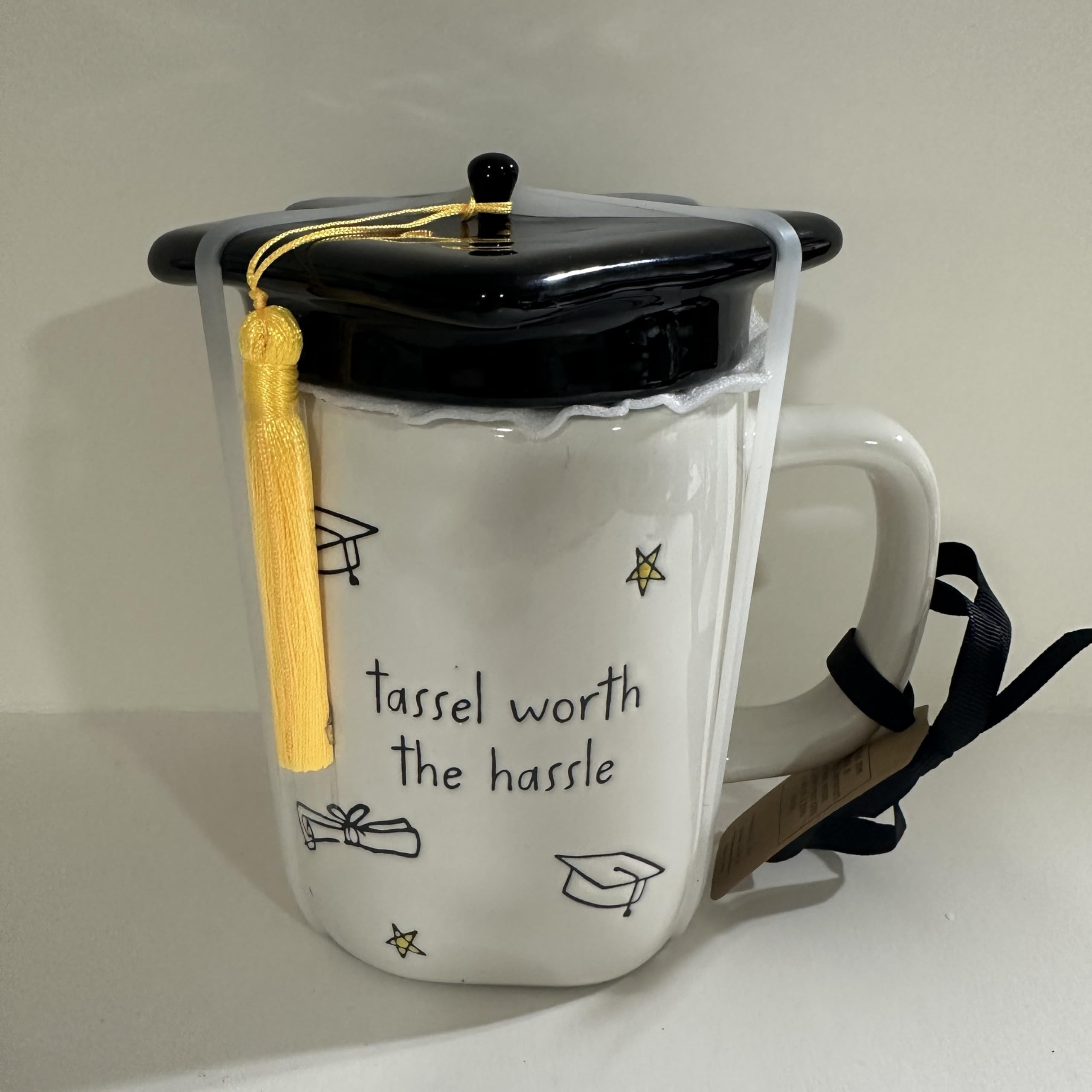 Rae – TASSEL WORTH THE HASSLE MUG White Ceramic Cup With Cap Lid | coffee cup, tea cup, hot coc... | Amazon (US)